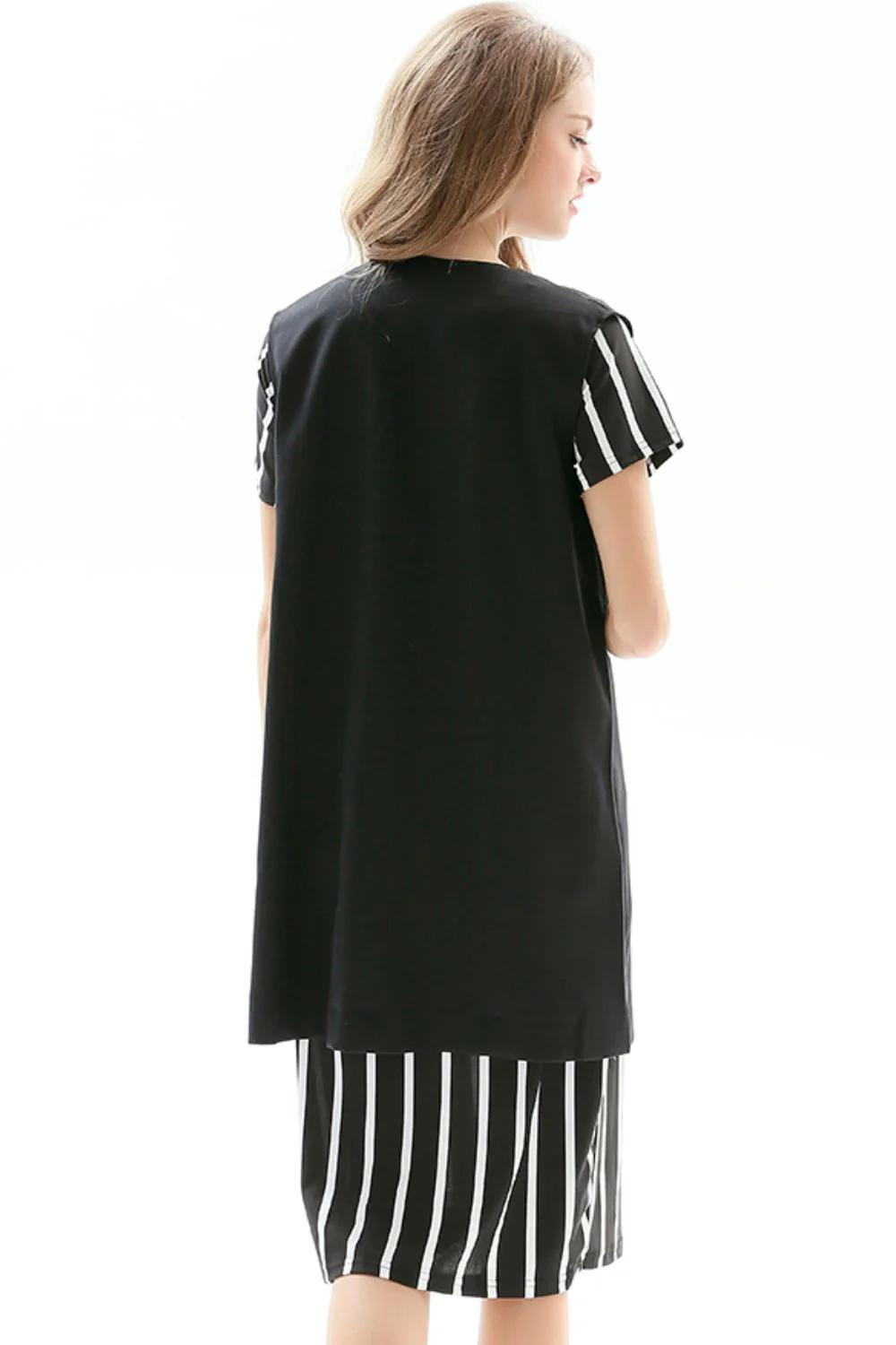 One-Button Sleeveless Longline Blazer - Image 10