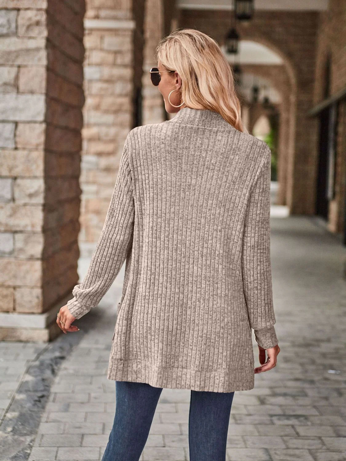 Open Front Cardigan with Pockets - Image 12