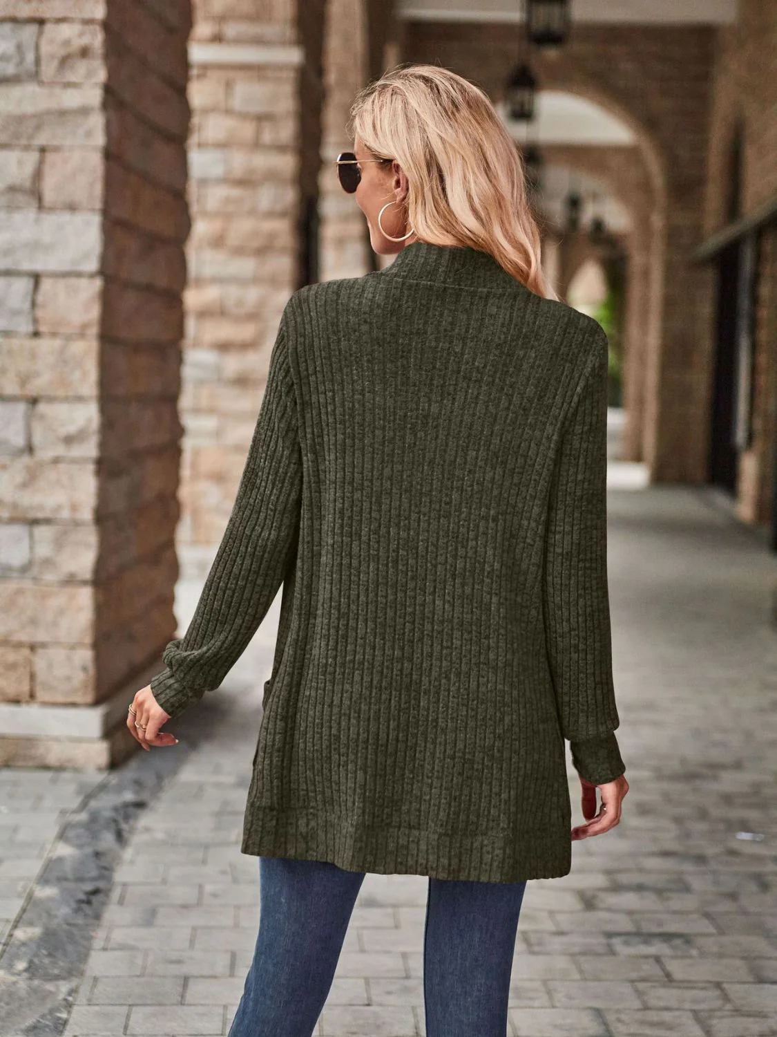 Open Front Cardigan with Pockets - Image 6
