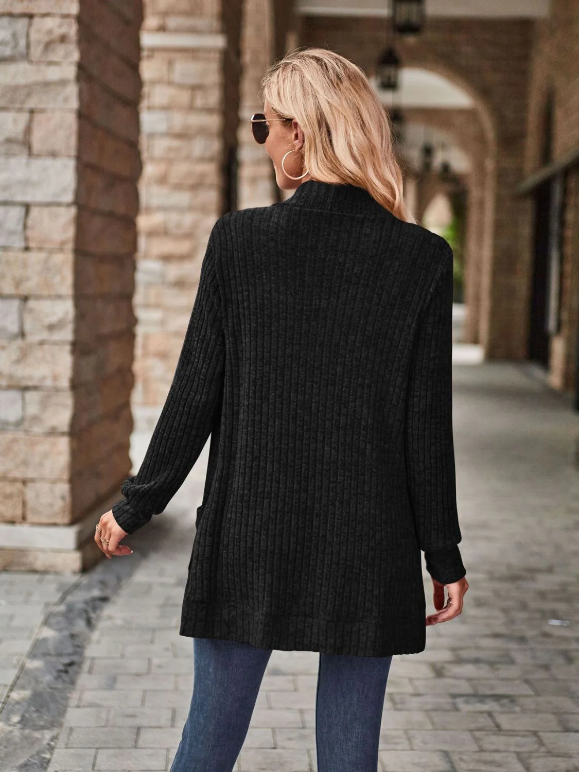 Open Front Cardigan with Pockets - Image 9