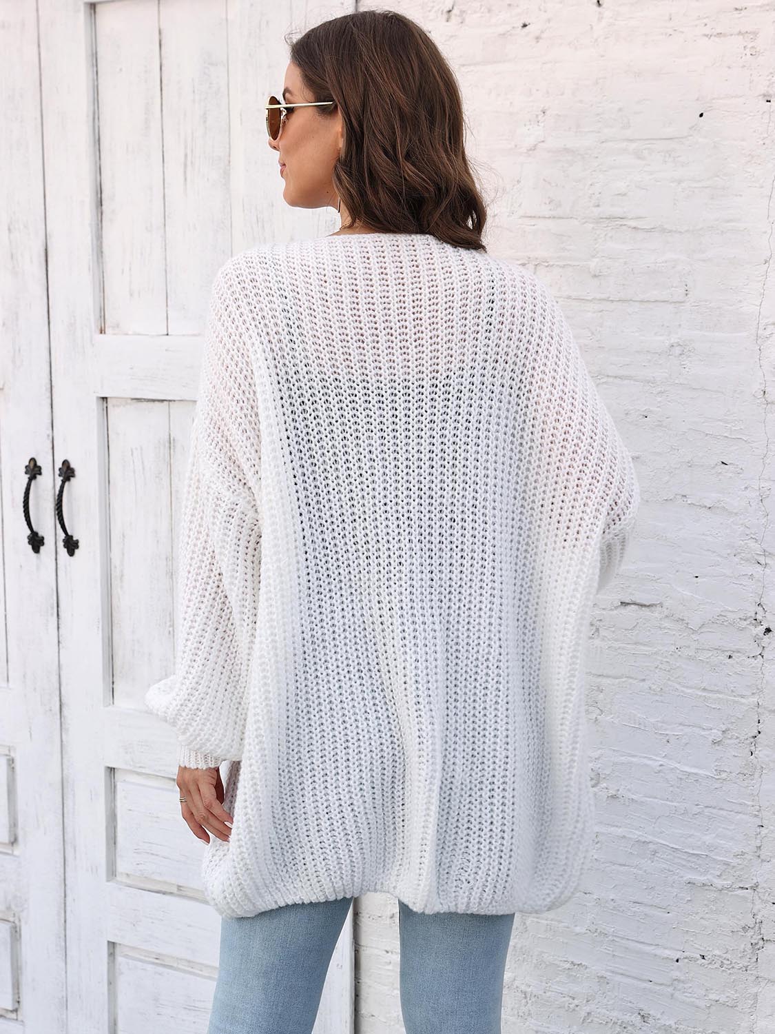 Open Front Dropped Shoulder Longline Cardigan - Image 18