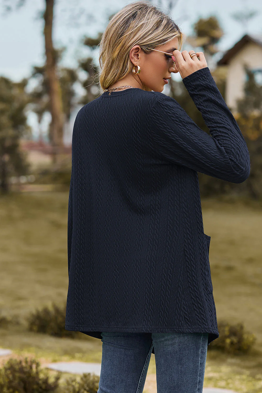Open Front Long Sleeve Cardigan - Image 12