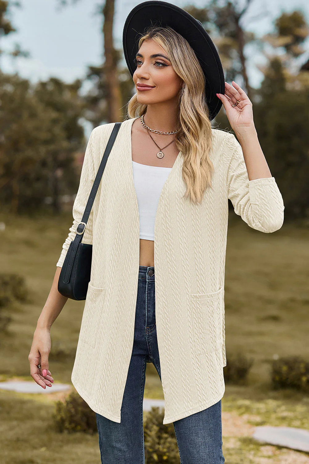 Open Front Long Sleeve Cardigan - Image 14