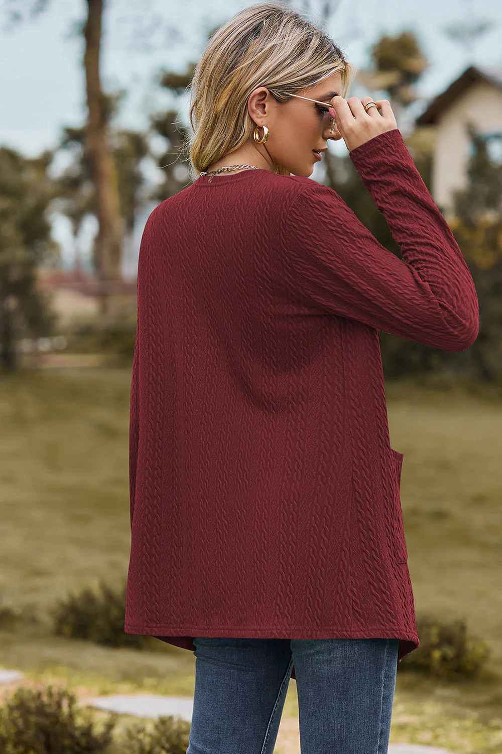 Open Front Long Sleeve Cardigan - Image 2