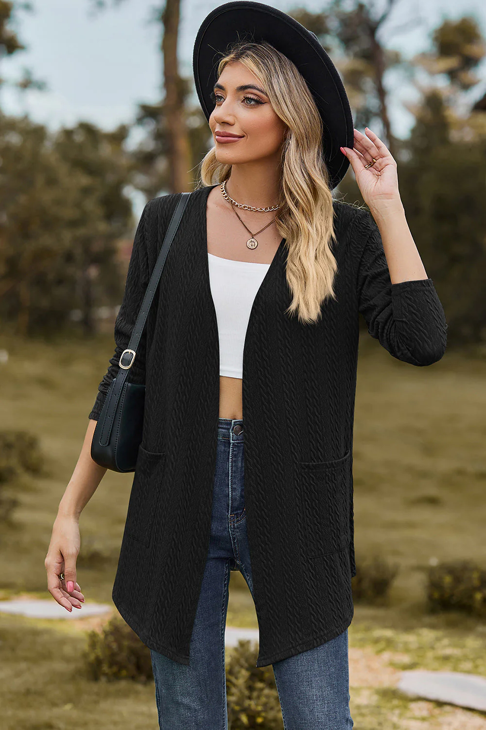 Open Front Long Sleeve Cardigan - Image 5