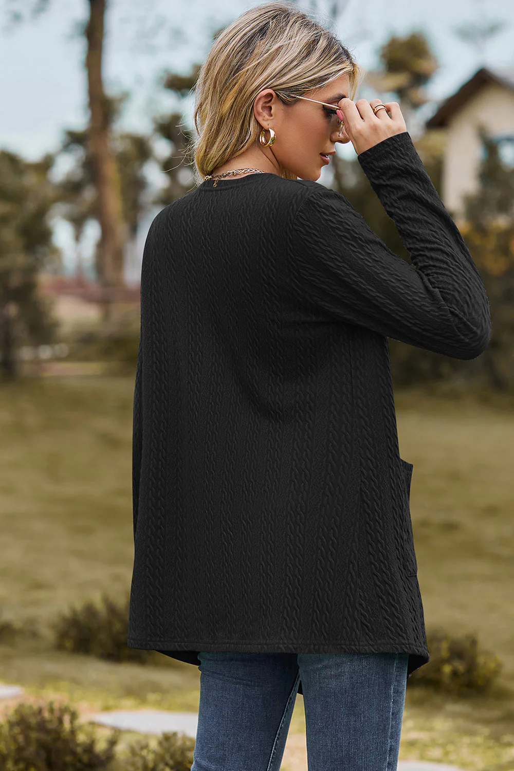 Open Front Long Sleeve Cardigan - Image 6