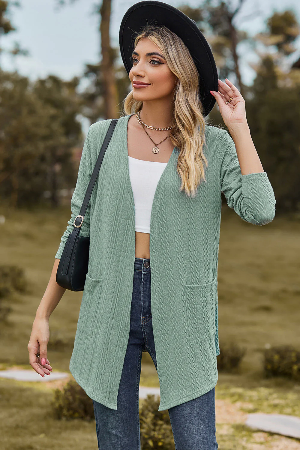 Open Front Long Sleeve Cardigan - Image 8