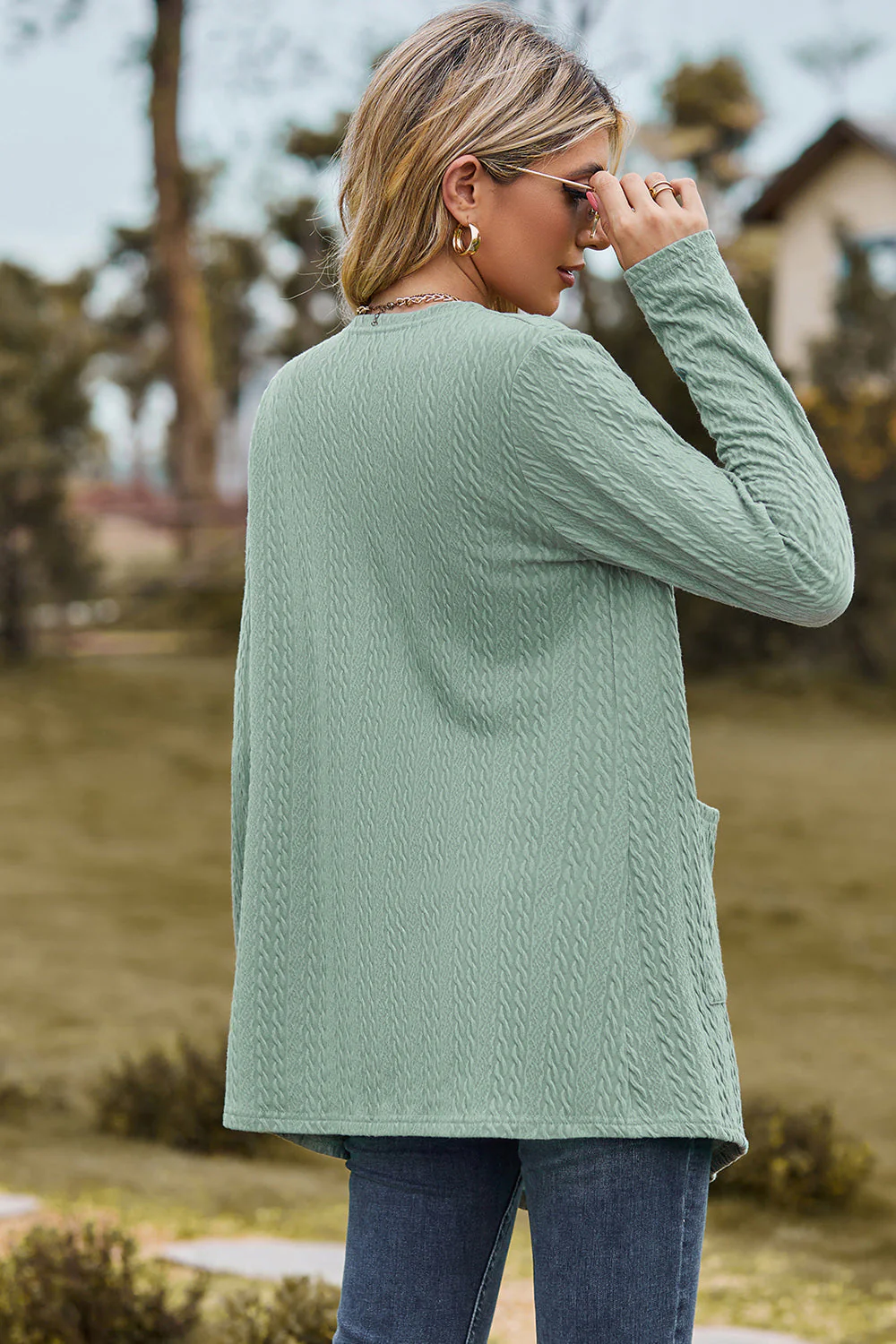 Open Front Long Sleeve Cardigan - Image 9