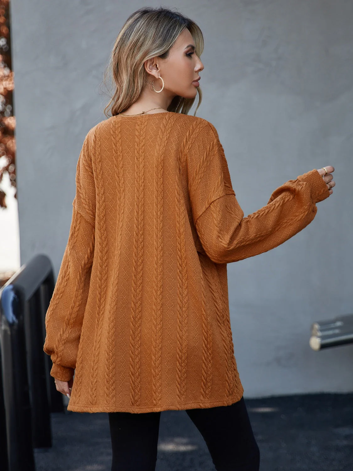 Open Front Long Sleeve Cardigan - Image 2