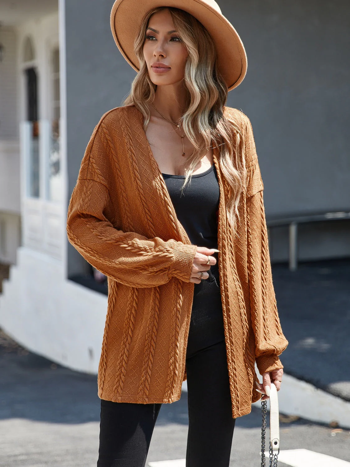 Open Front Long Sleeve Cardigan - Image 5