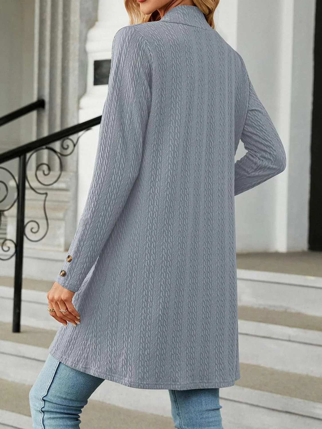Open Front Long Sleeve Cardigan - Image 3