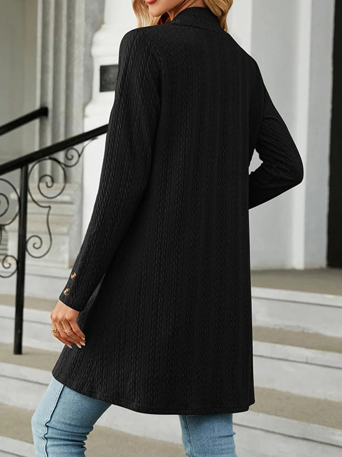 Open Front Long Sleeve Cardigan - Image 5