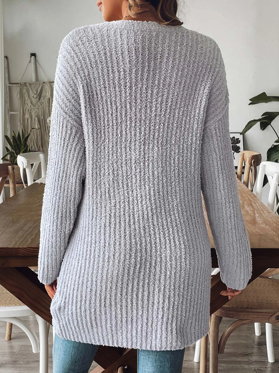 Open Front Long Sleeve Cardigan - Image 2
