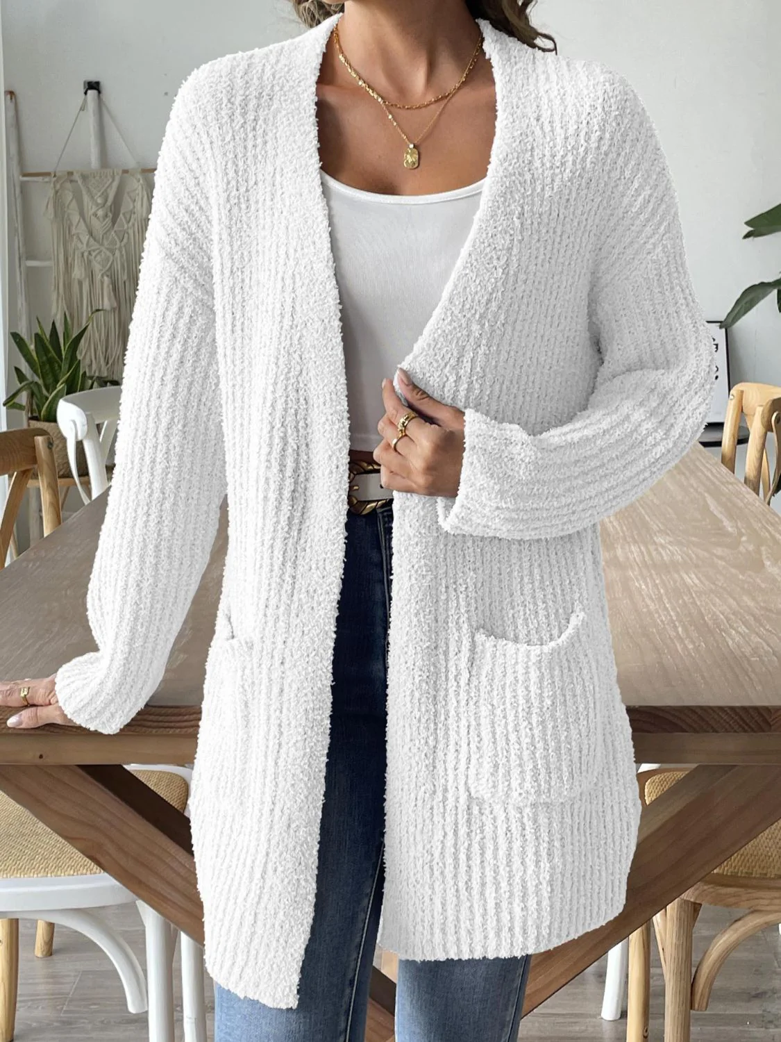 Open Front Long Sleeve Cardigan - Image 4
