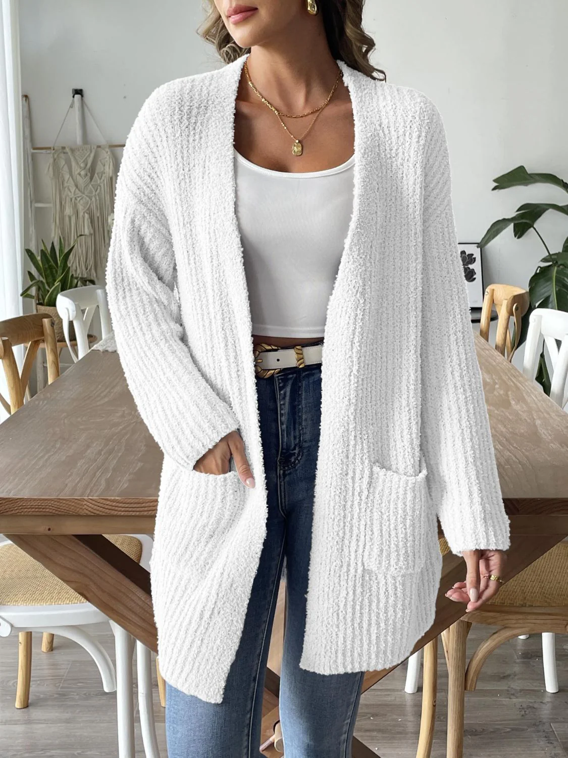 Open Front Long Sleeve Cardigan - Image 6