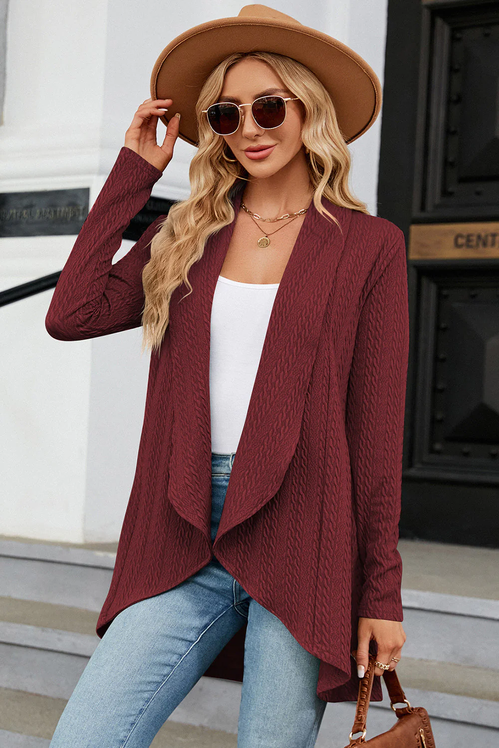 Open Front Long Sleeve Cardigan - Image 16