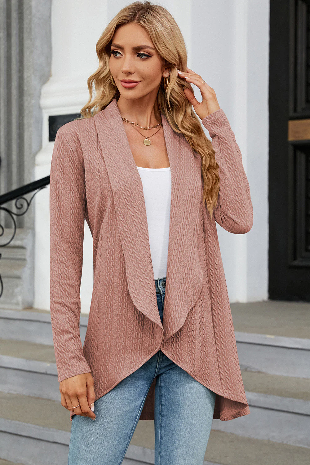 Open Front Long Sleeve Cardigan - Image 22