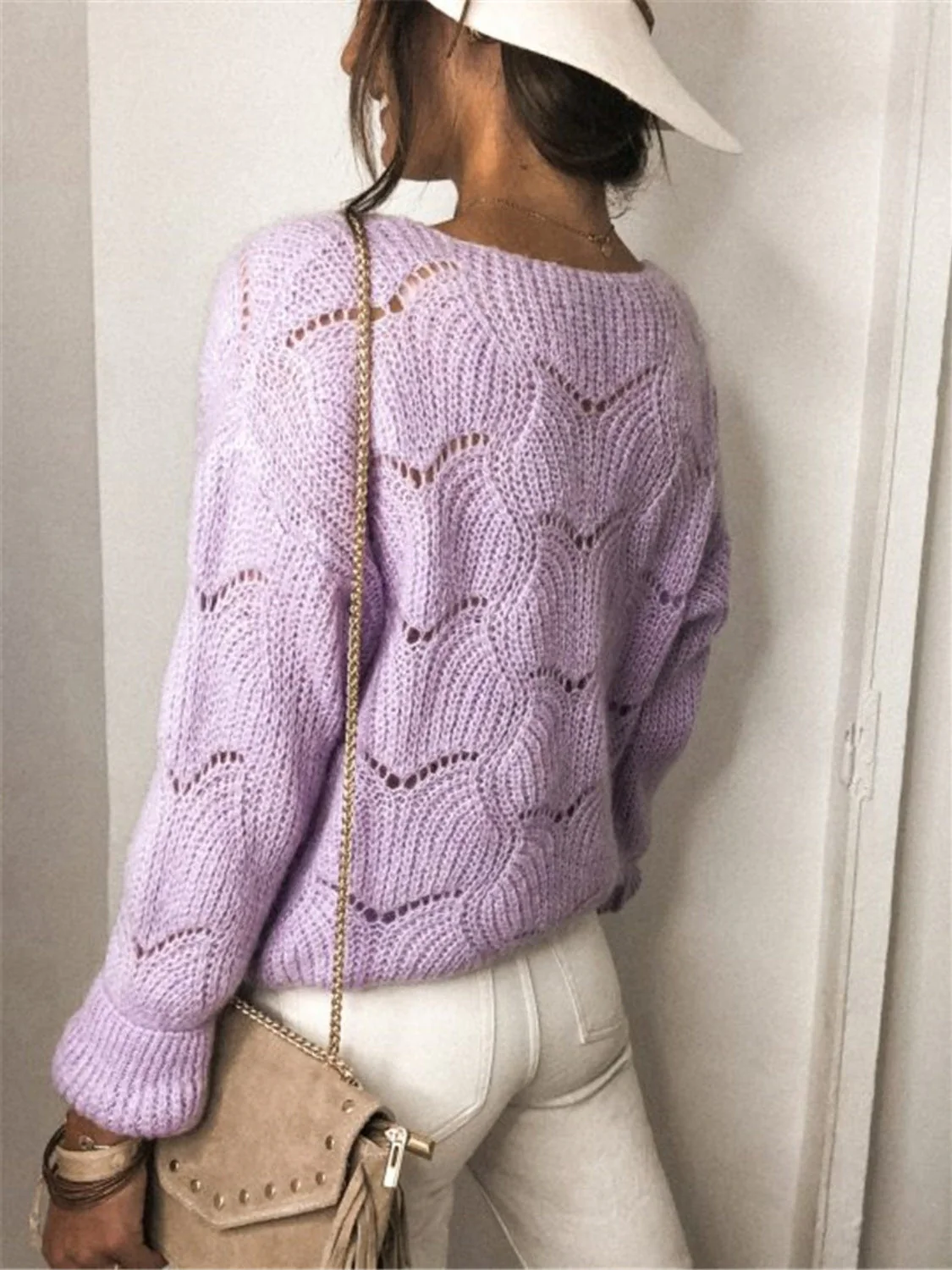 Openwork Button Up Long Sleeve Cardigan - Image 9