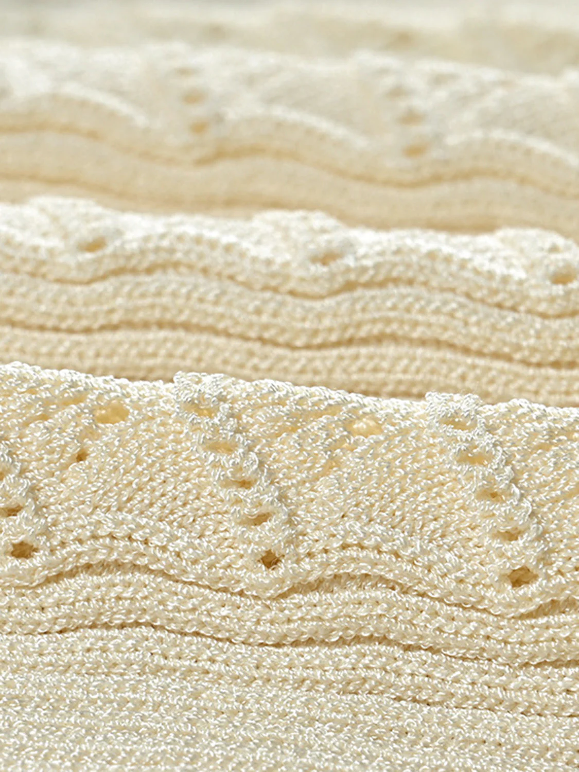 Openwork Round Neck Long Sleeve Sweater Dress - Image 10