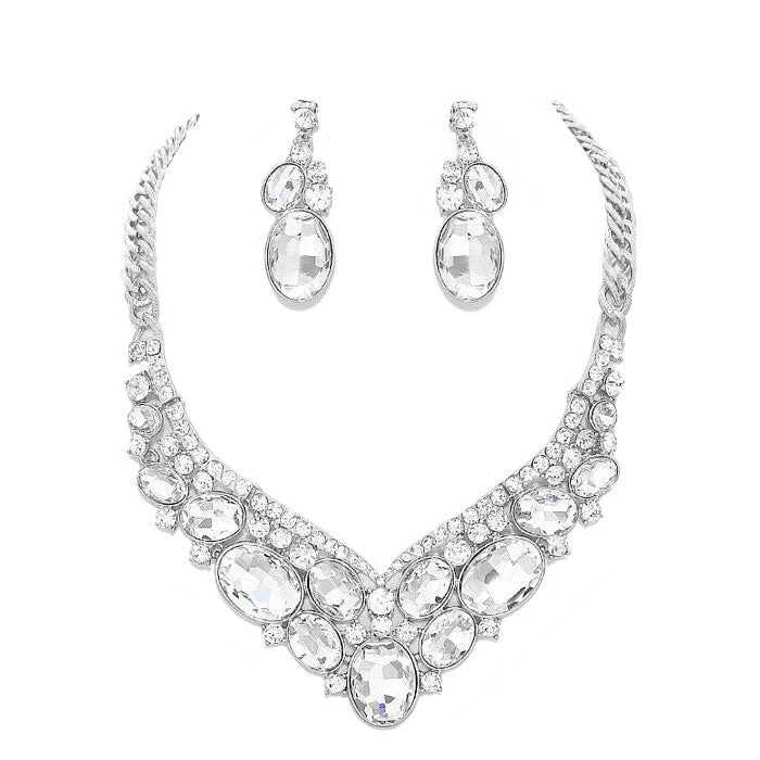 Oval Glass Crystal Evening Necklace by Madeline Love - Image 10