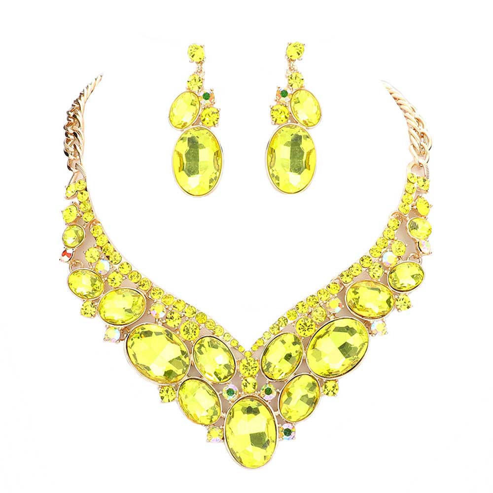 Oval Glass Crystal Evening Necklace by Madeline Love - Image 8