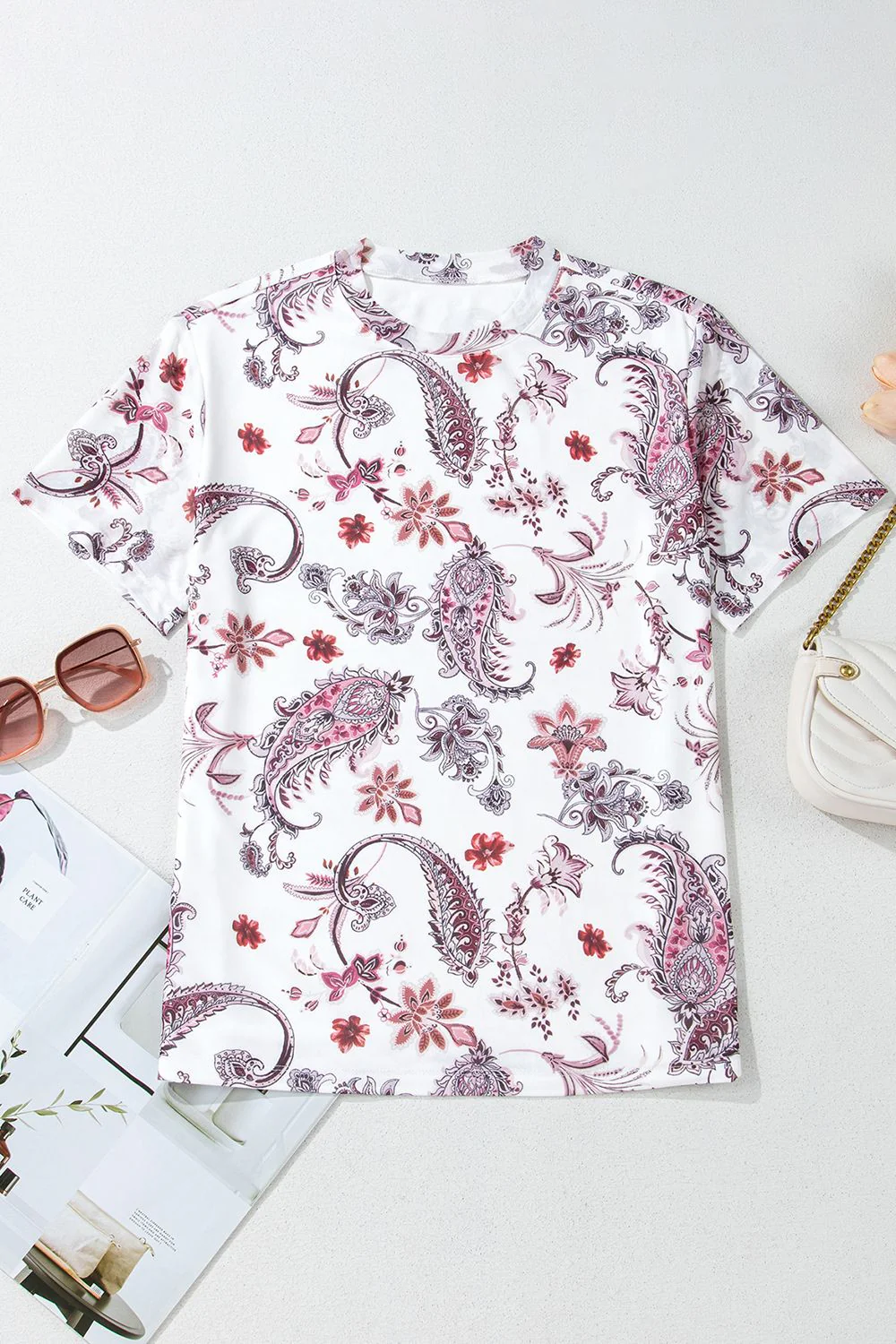Paisley Mock Neck T Shirt - Image 5