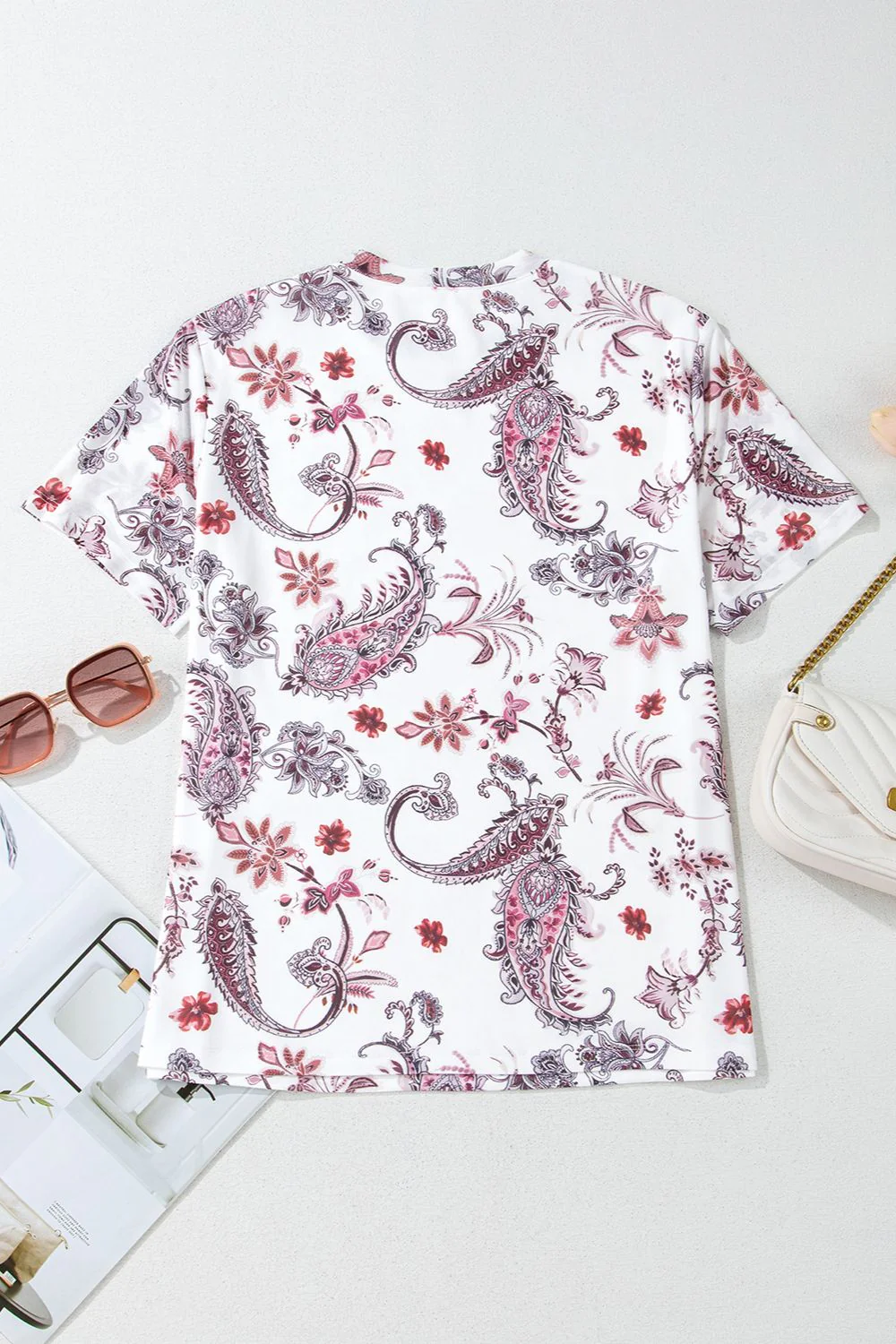 Paisley Mock Neck T Shirt - Image 6