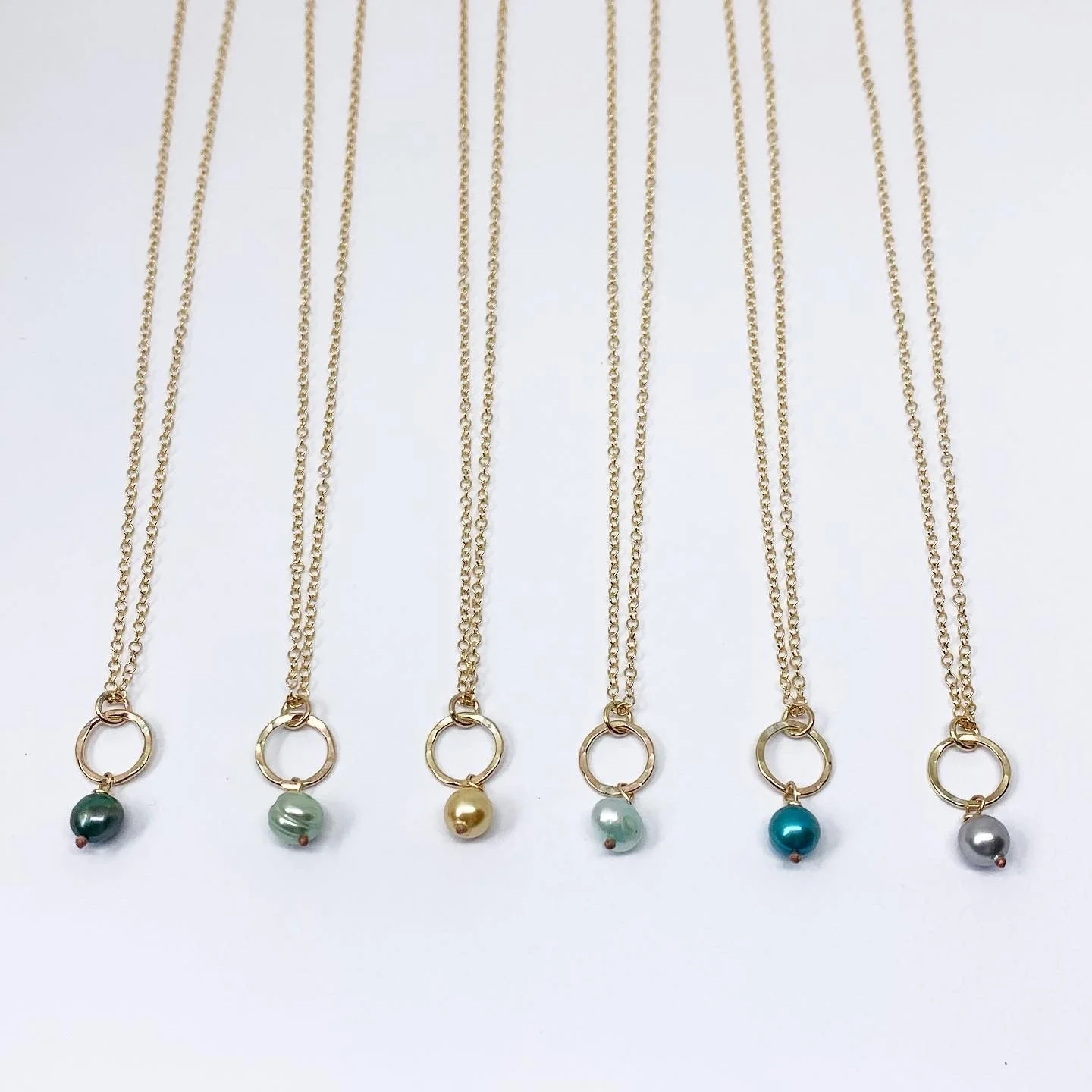 Pearl Drop Charm Necklace by Jennifer Cervelli Jewelry