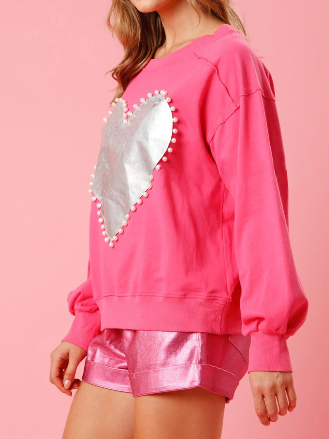 Pearl Trim Round Neck Sweatshirt - Image 7