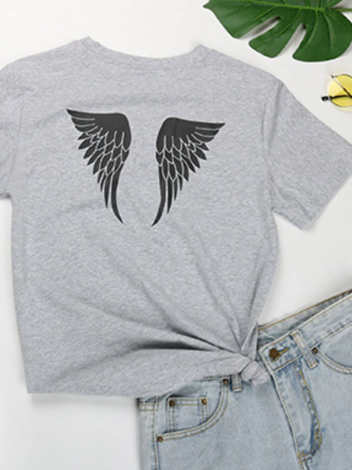 Perfee ANGEL Round Neck Short Sleeve T-Shirt - Image 10