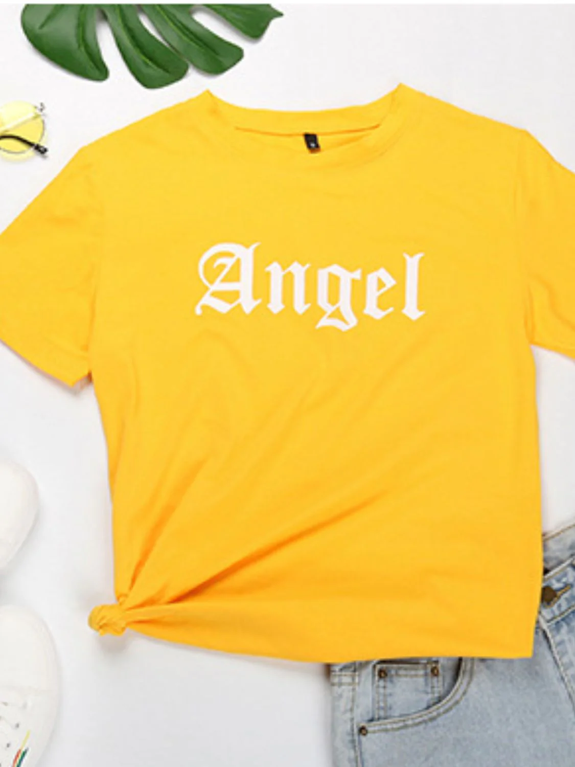 Perfee ANGEL Round Neck Short Sleeve T-Shirt - Image 6