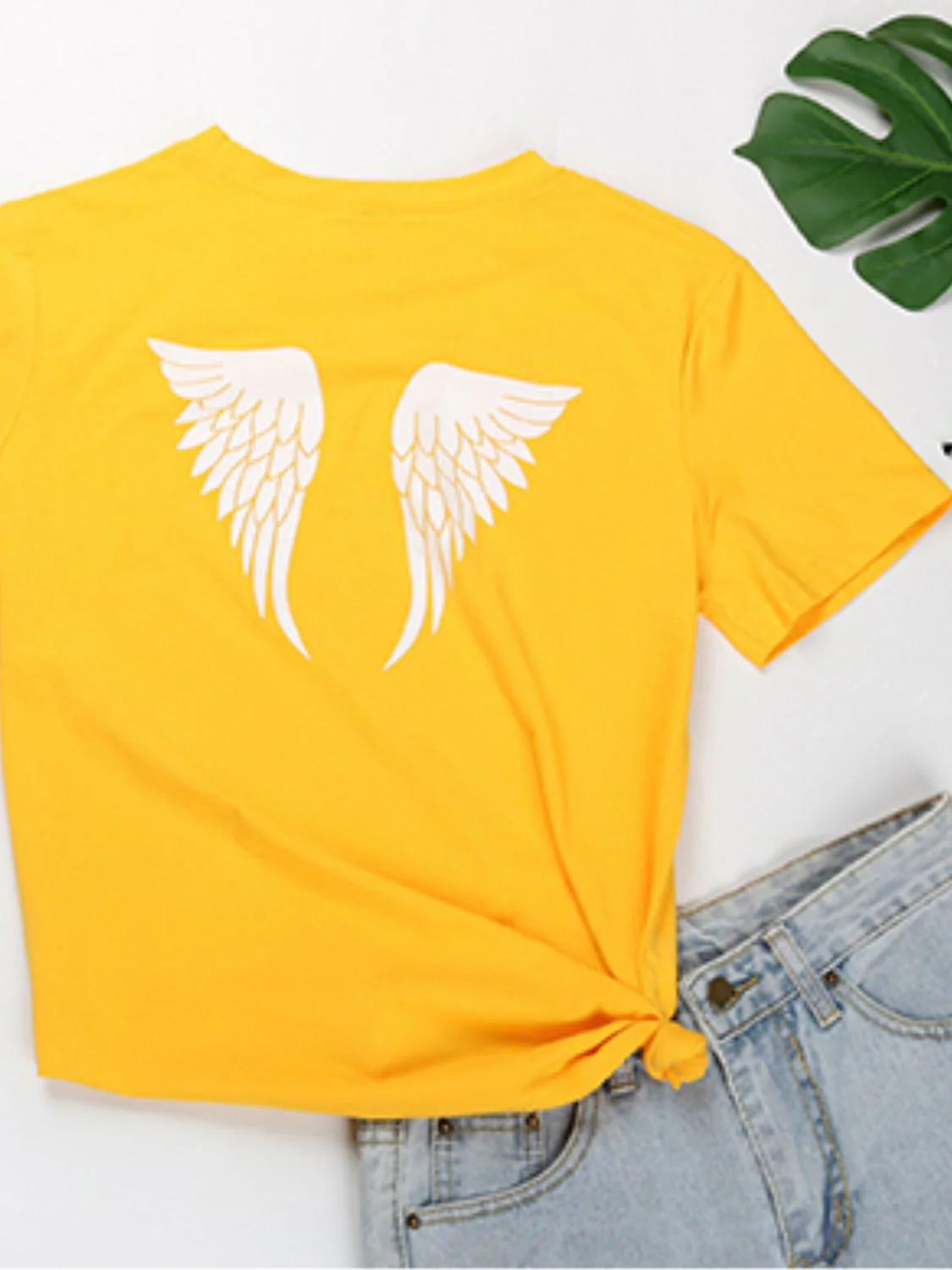 Perfee ANGEL Round Neck Short Sleeve T-Shirt - Image 7