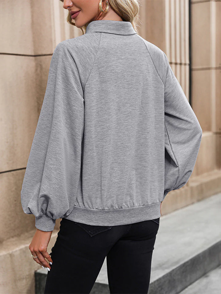Perfee Collared Neck Raglan Sleeve Blouse - Image 2