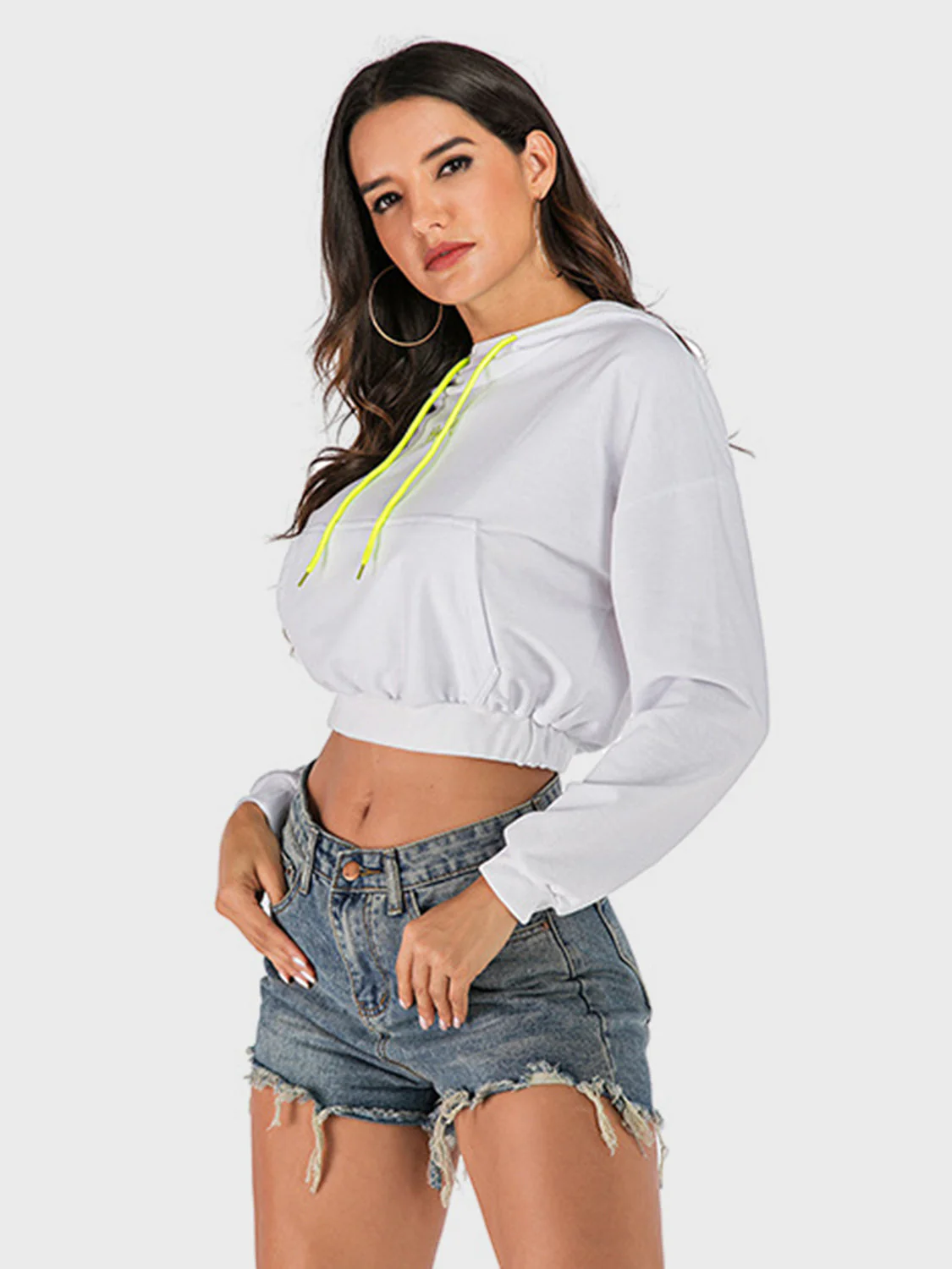Perfee Drawstring Letter Long Sleeve Hoodie - Image 4