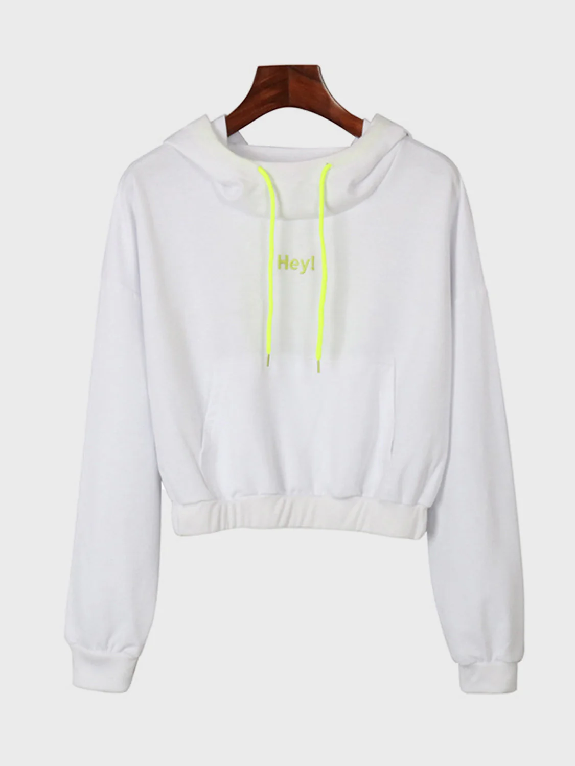 Perfee Drawstring Letter Long Sleeve Hoodie - Image 5