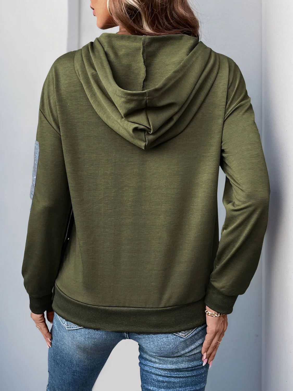 Perfee Dropped Shoulder Long Sleeve Hoodie - Image 2
