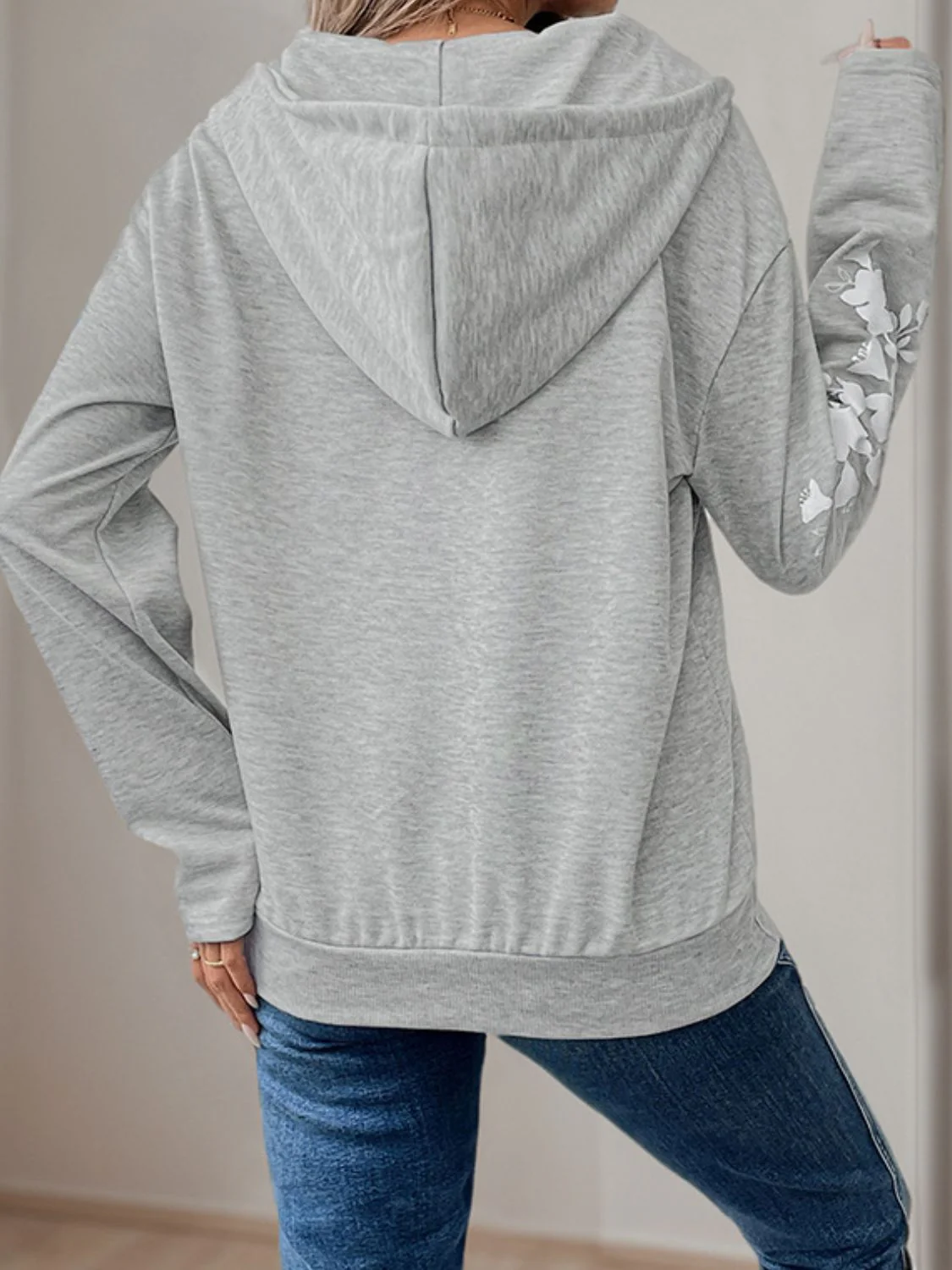Perfee Half Zip Long Sleeve Hoodie - Image 2
