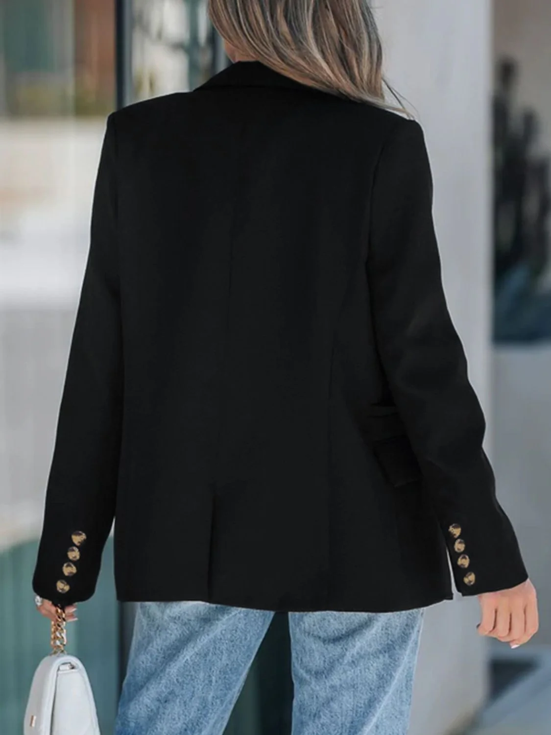 Perfee Lapel Collar Long Sleeve Blazer - Image 2