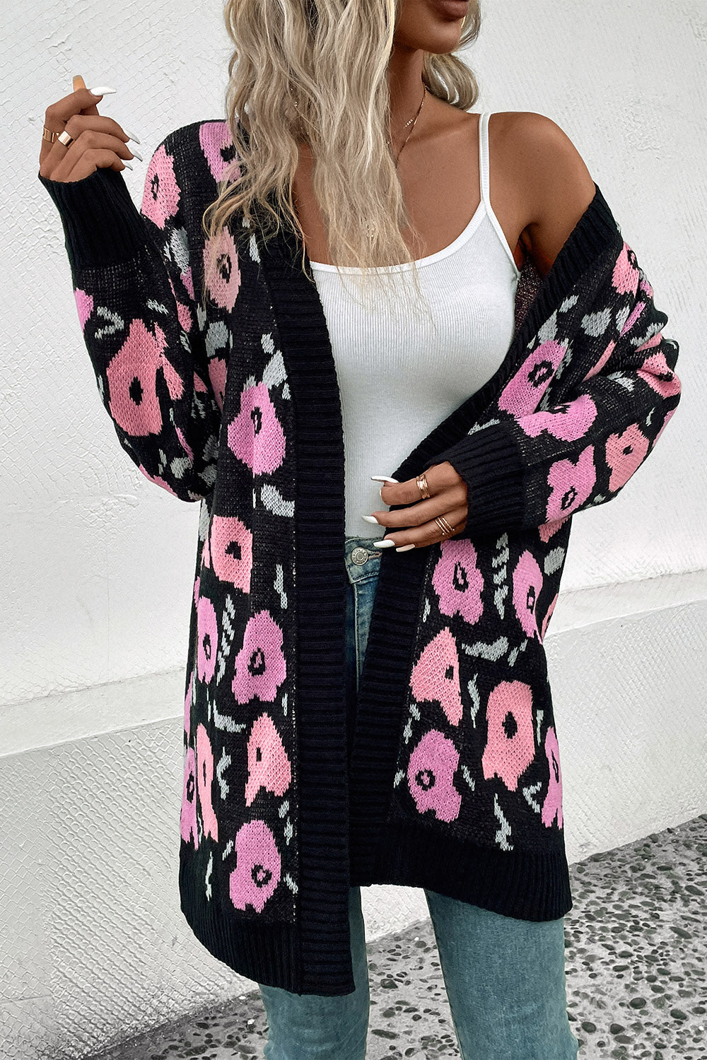 Perfee Open Front Longline Cardigan - Image 3
