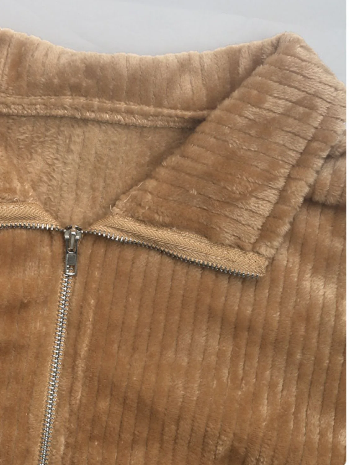 Perfee Pocketed Zip Up Collared Neck Long Sleeve Jacket - Image 7