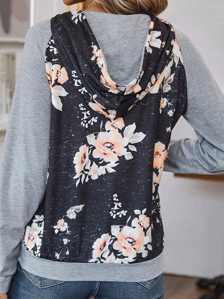 Perfee Printed Raglan Sleeve Hoodie - Image 2