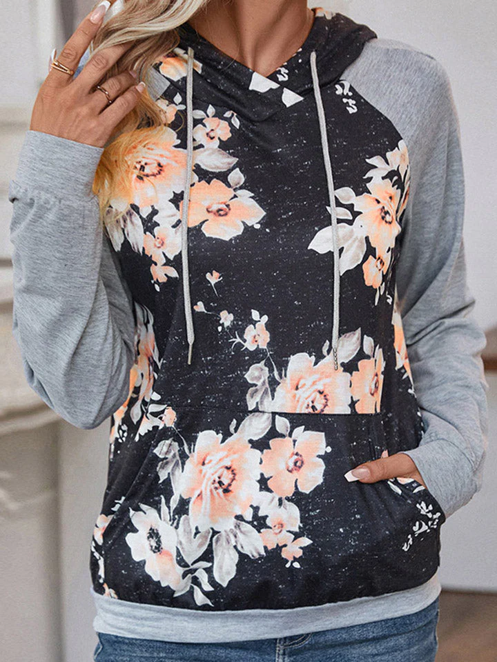 Perfee Printed Raglan Sleeve Hoodie - Image 4