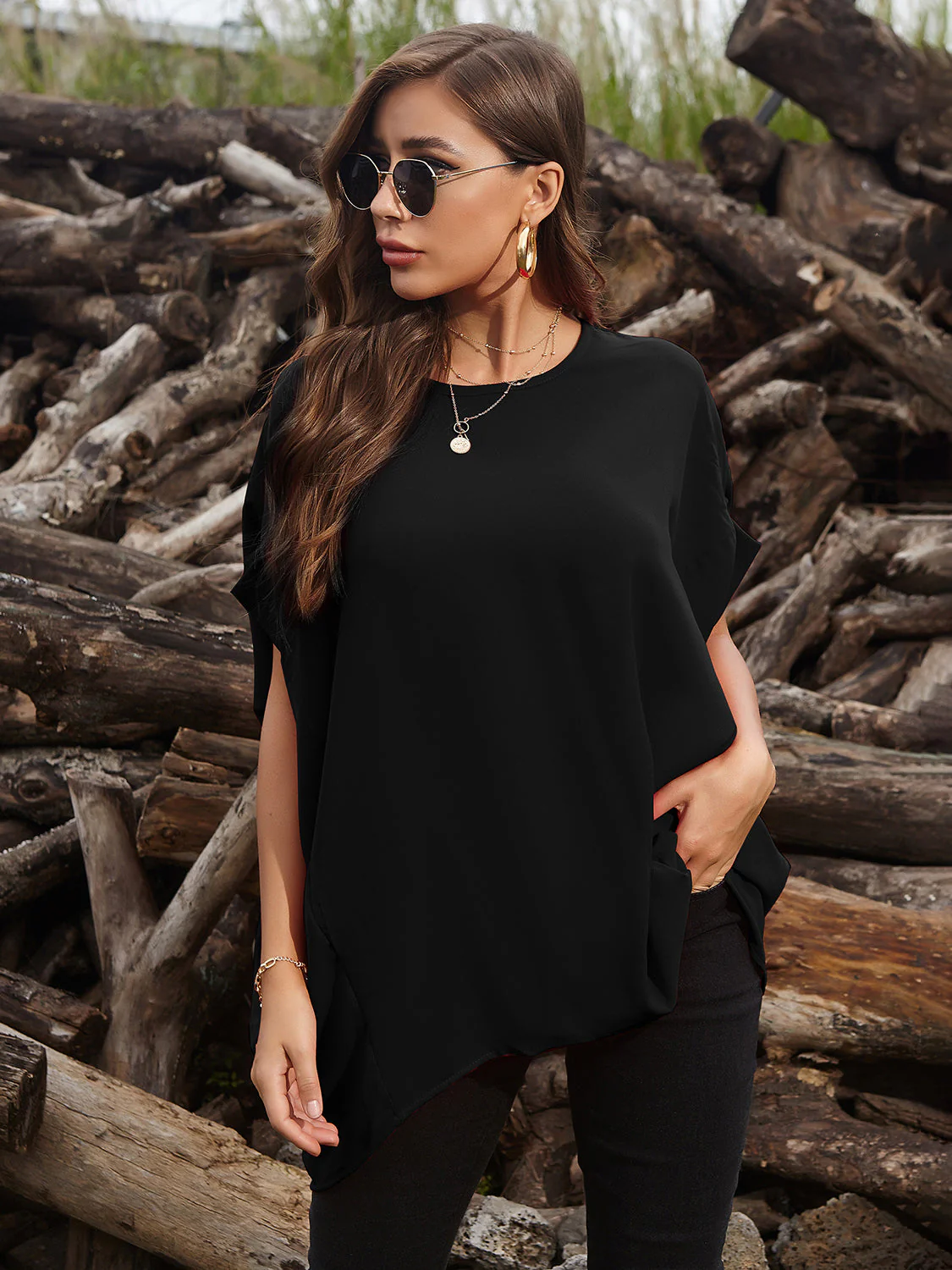 Perfee Round Neck Short Sleeve T-Shirt - Image 10