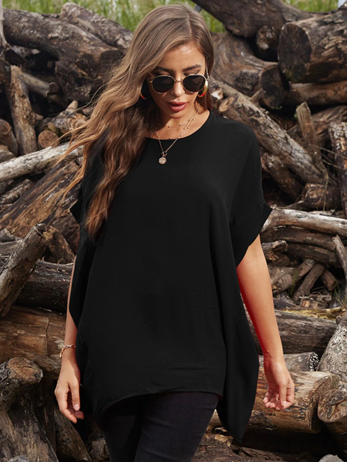 Perfee Round Neck Short Sleeve T-Shirt - Image 11