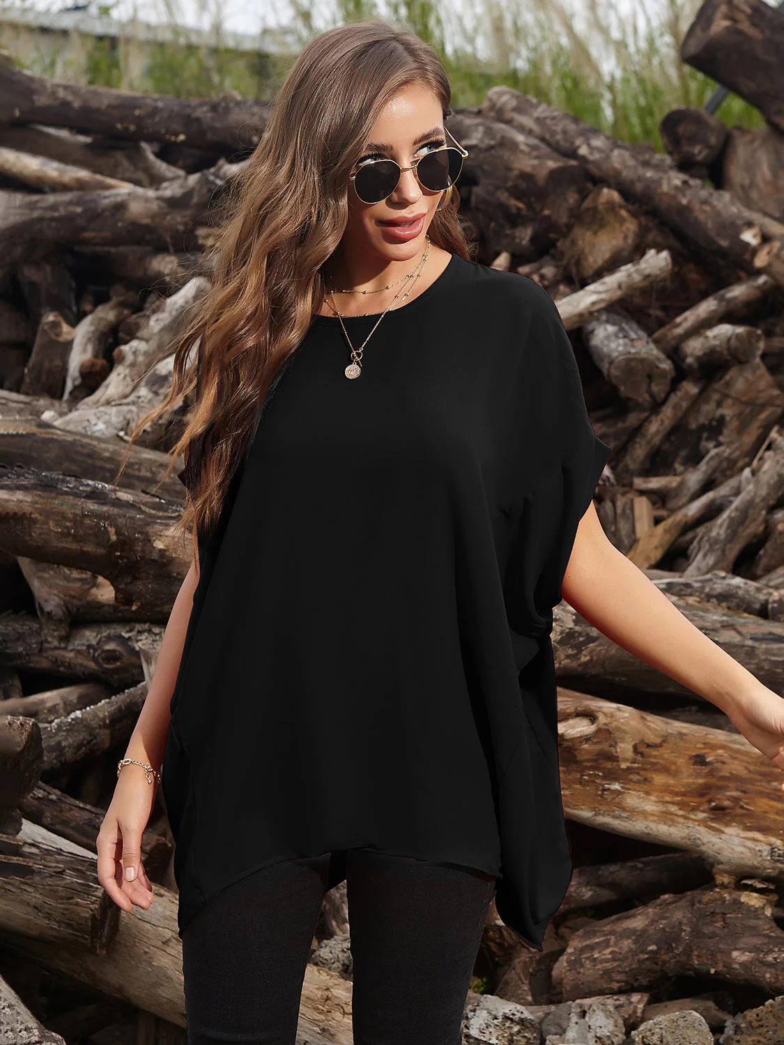 Perfee Round Neck Short Sleeve T-Shirt - Image 13