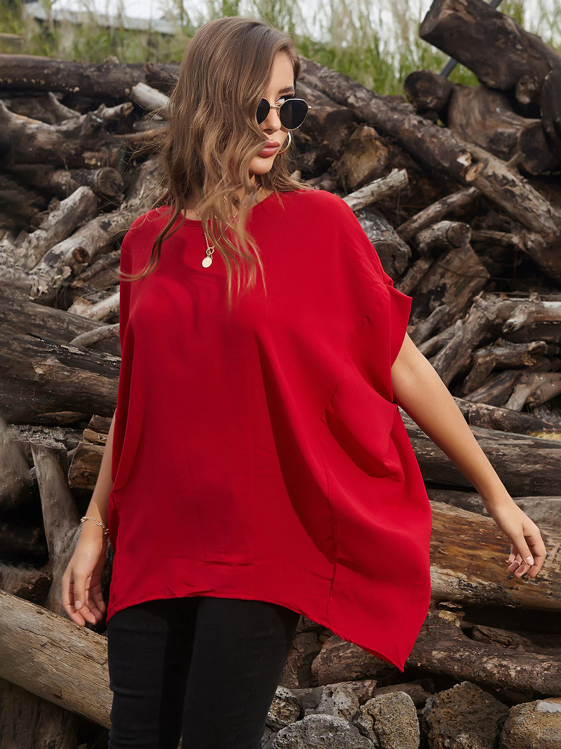 Perfee Round Neck Short Sleeve T-Shirt - Image 4