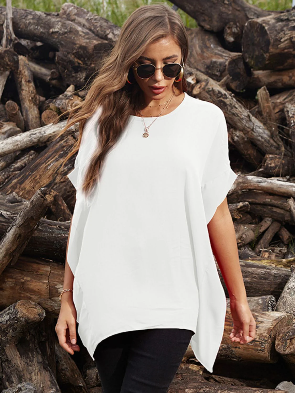 Perfee Round Neck Short Sleeve T-Shirt - Image 6