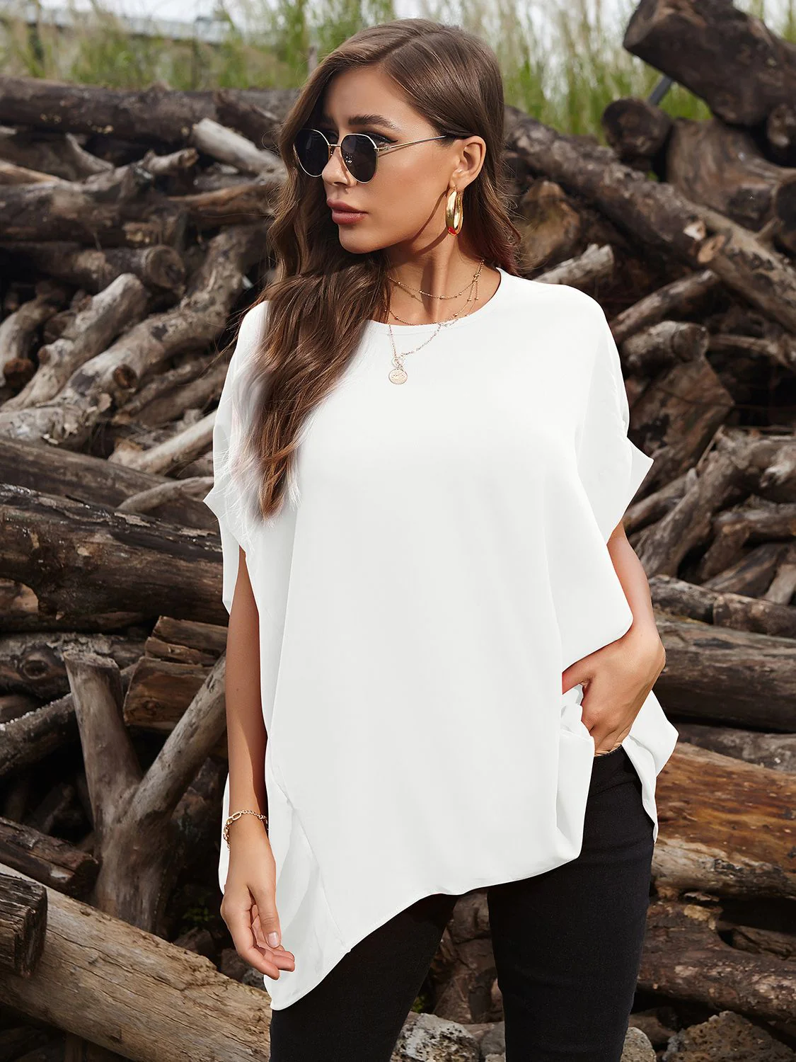 Perfee Round Neck Short Sleeve T-Shirt - Image 8