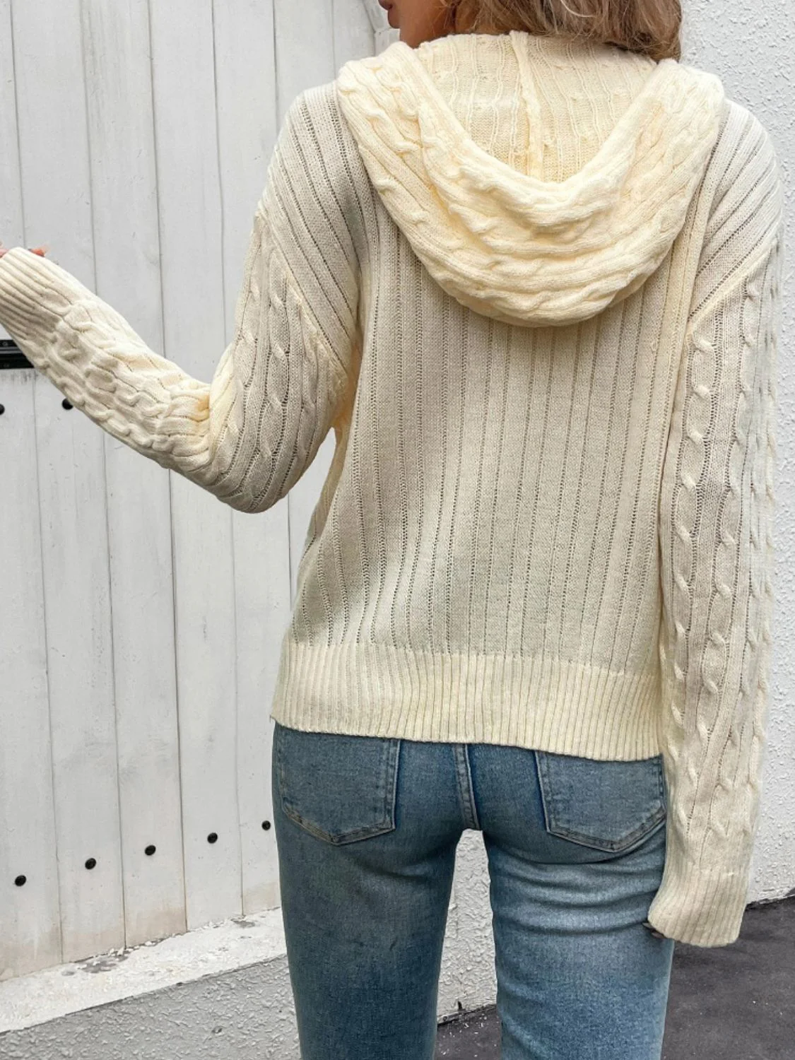 Perfee Zip Up Long Sleeve Hooded Cardigan - Image 2