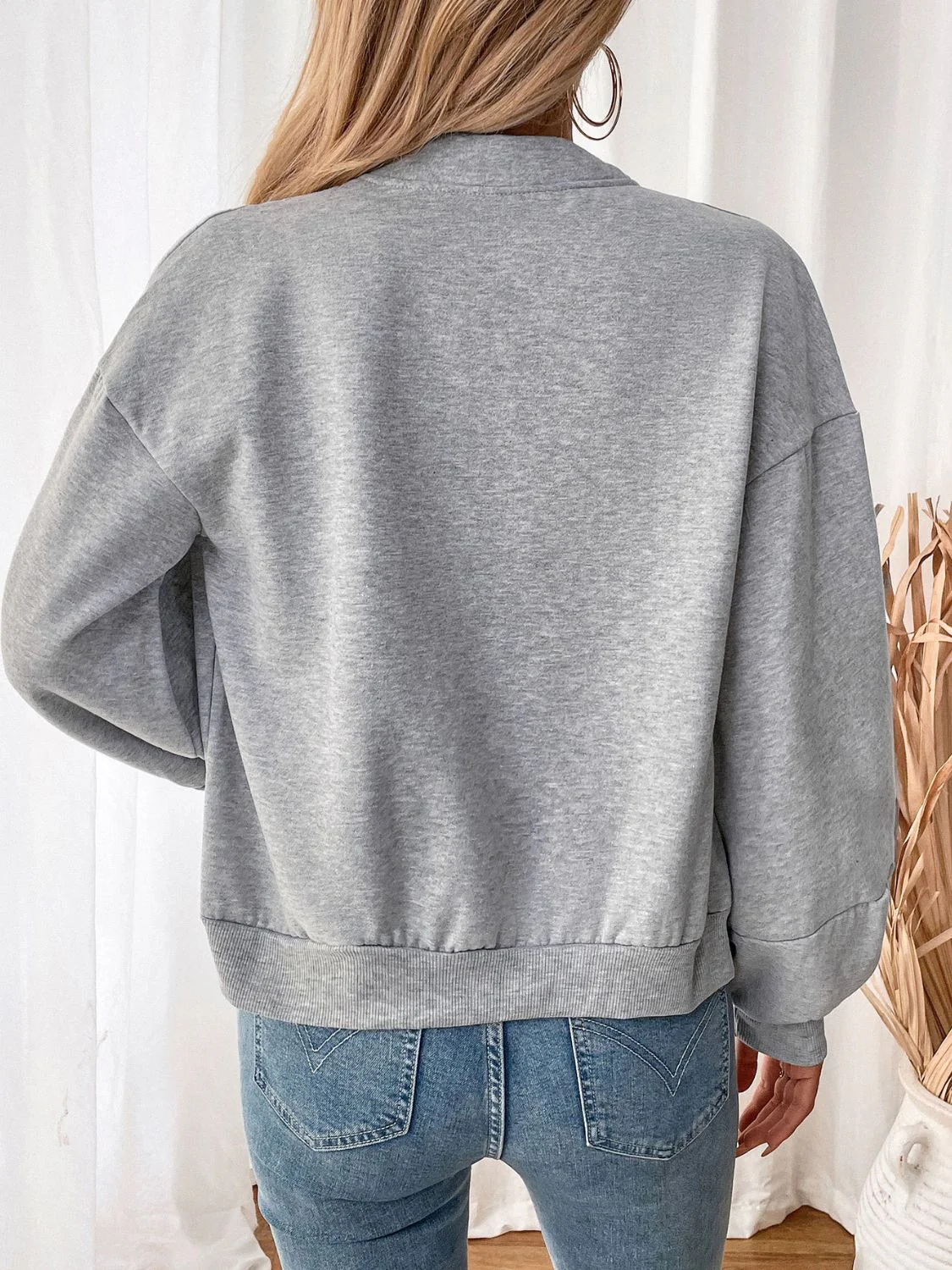 Perfee Zip Up Long Sleeve Sweatshirt - Image 2